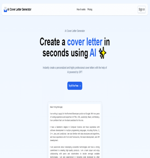 cover letter ai generator